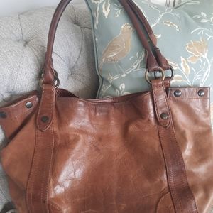 Frye leather Melissa shoulder bag in cognac